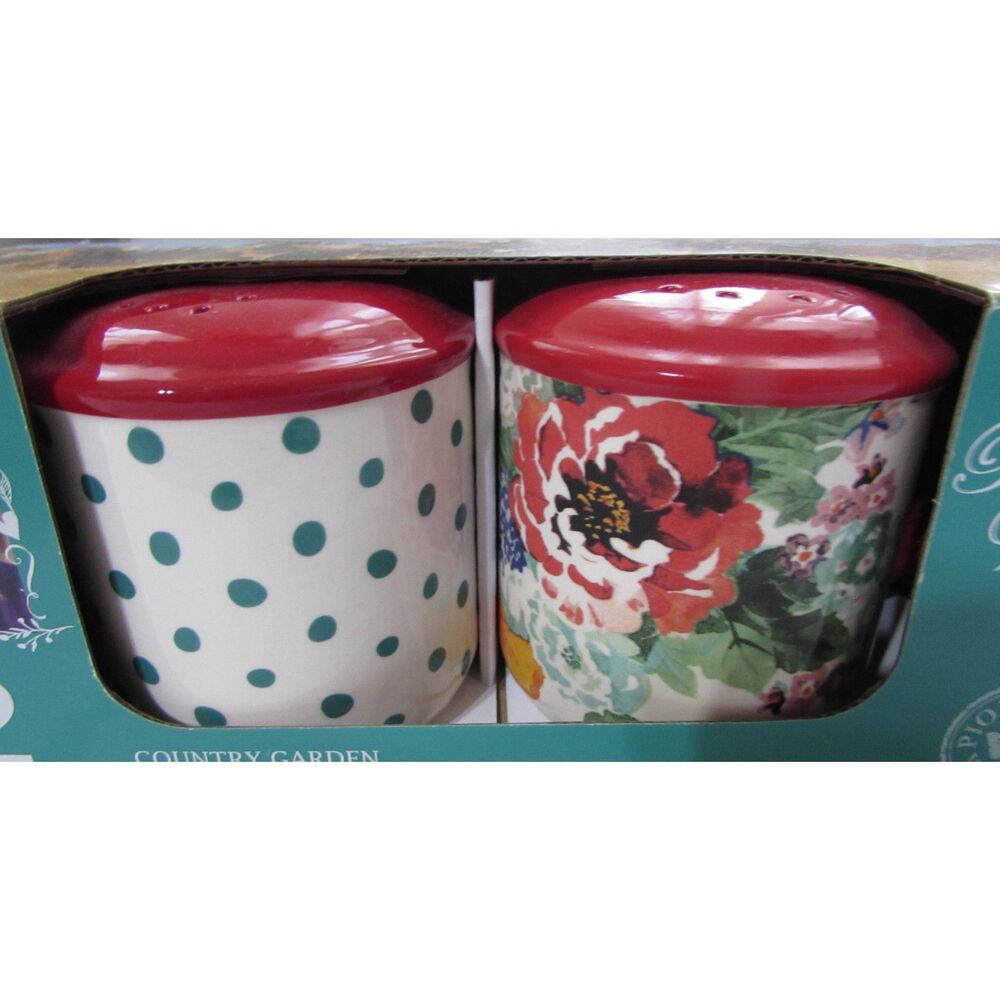 Pioneer Woman country garden range stove top salt & pepper shaker set new floral